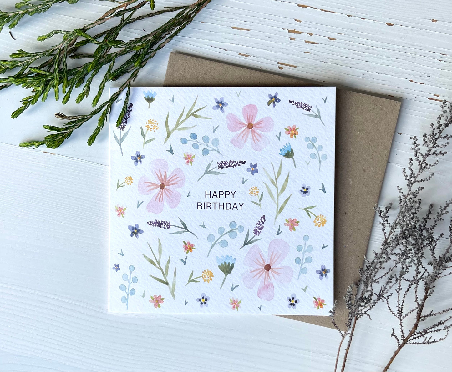 Happy Birthday Flowers Card