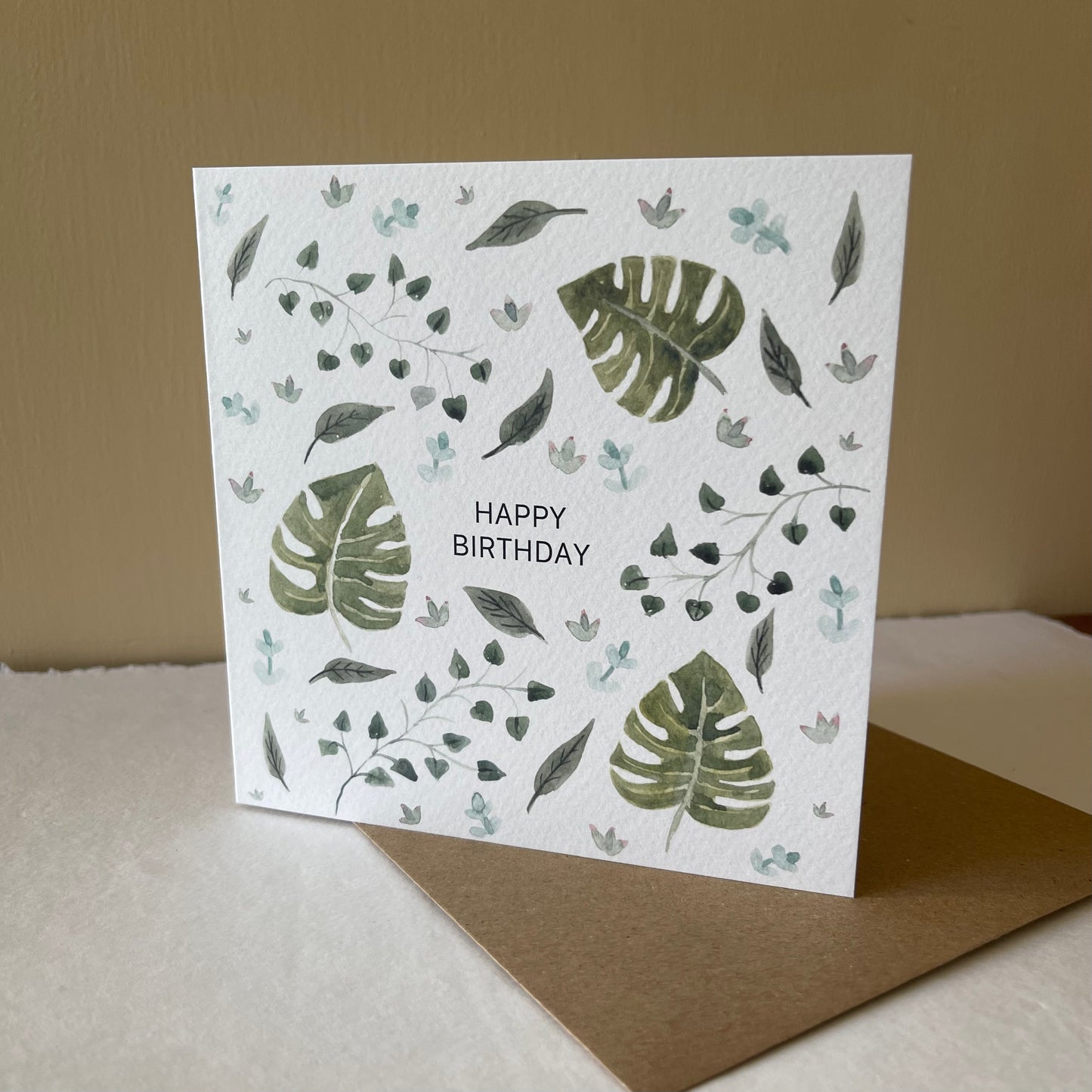 Happy Birthday Plants and Leaves Card