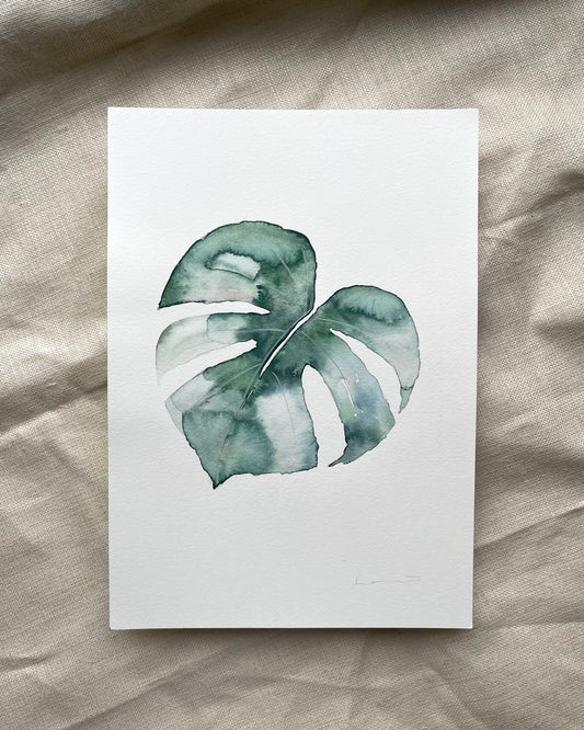 Monstera Leaf in Watercolour