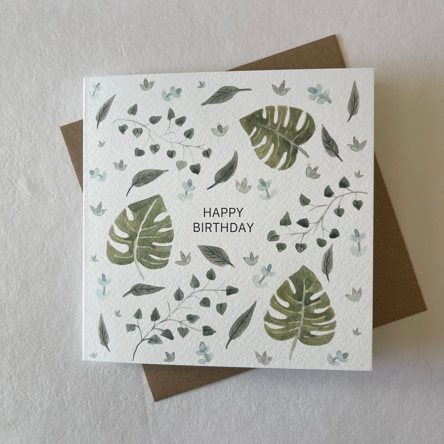 Happy Birthday Plants and Leaves Card