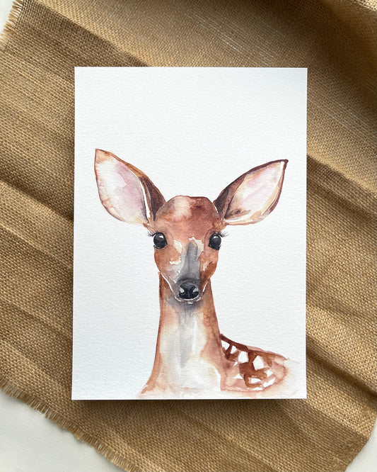 Fawn Watercolour Print