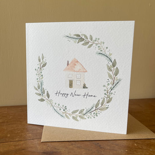 New Home Card Watercolour Botanical Design