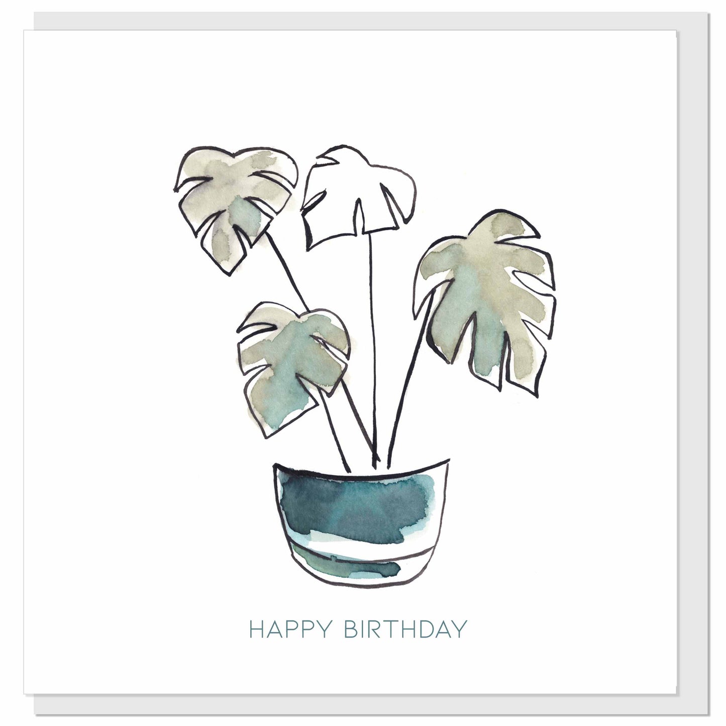 Happy Birthday Monstera Card